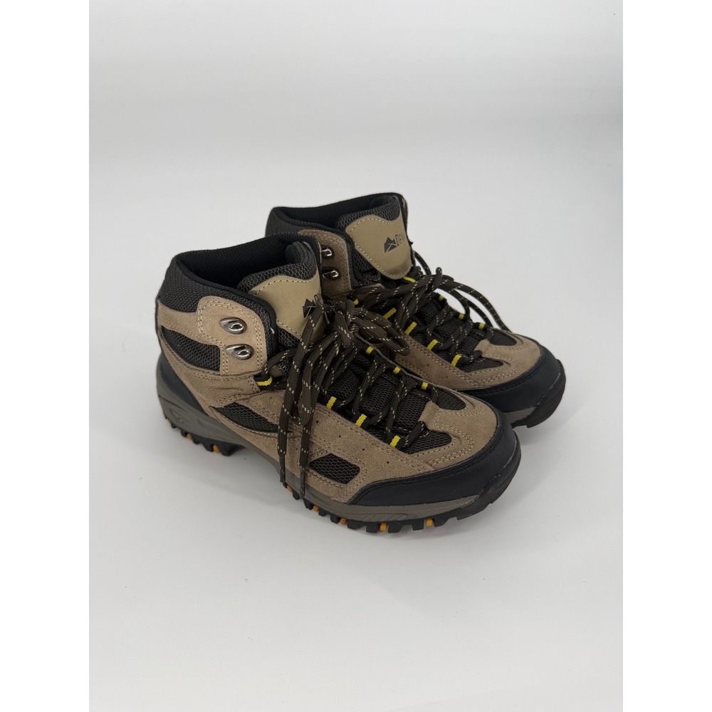 Denali Womens Hiking Boots Tan Black Suede Mesh Mid Top Trail Shoes Size 5